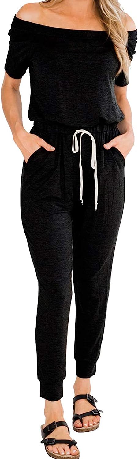 Women's Sleeveless Crewneck Stretchy Long Jumpsuit CD497