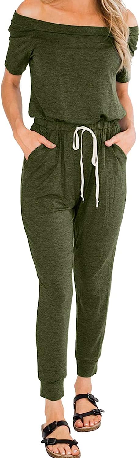 Women's Sleeveless Crewneck Stretchy Long Jumpsuit CD497