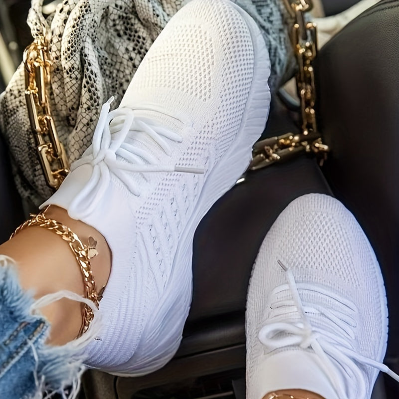 Women's Leisure Knit Lace Up Low Top Sport Sneakers CD424