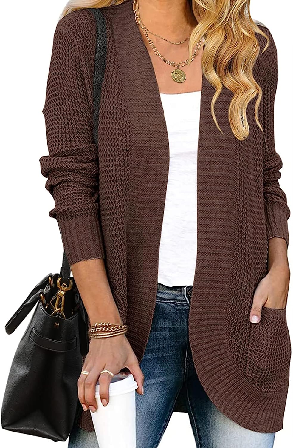 Women's Chunky Knit Sweater Cardigan Outwear CD460