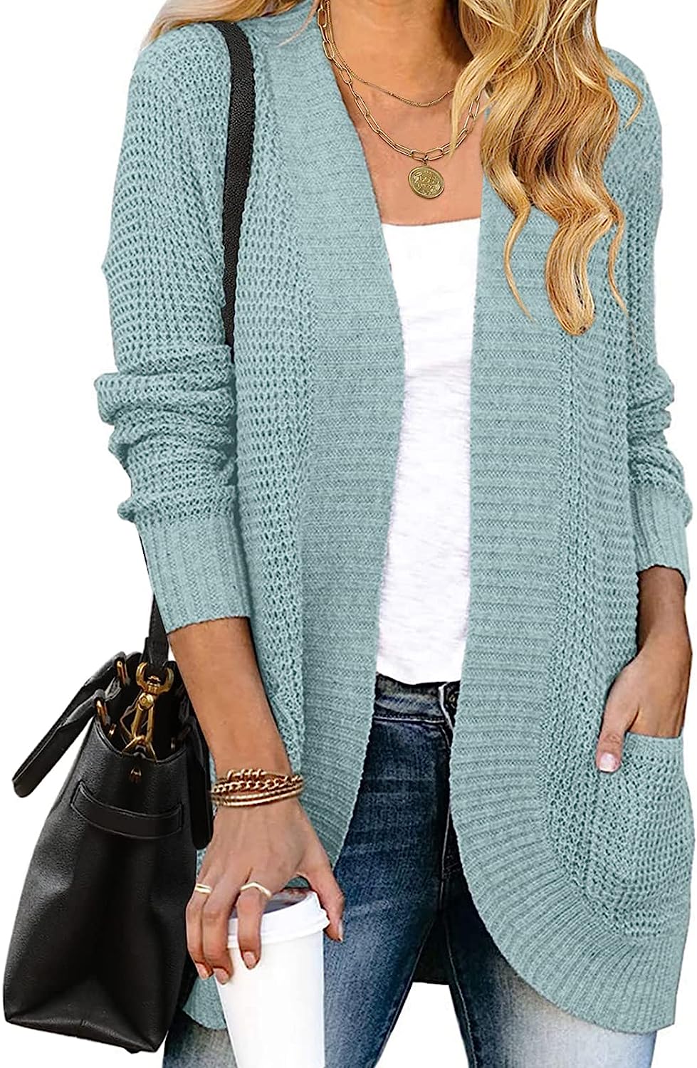 Women's Chunky Knit Sweater Cardigan Outwear CD460