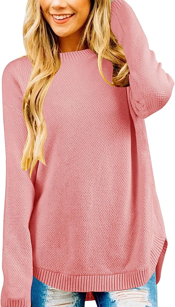 Women's Oversized Crew Neck Knit Pullover Sweater CD459