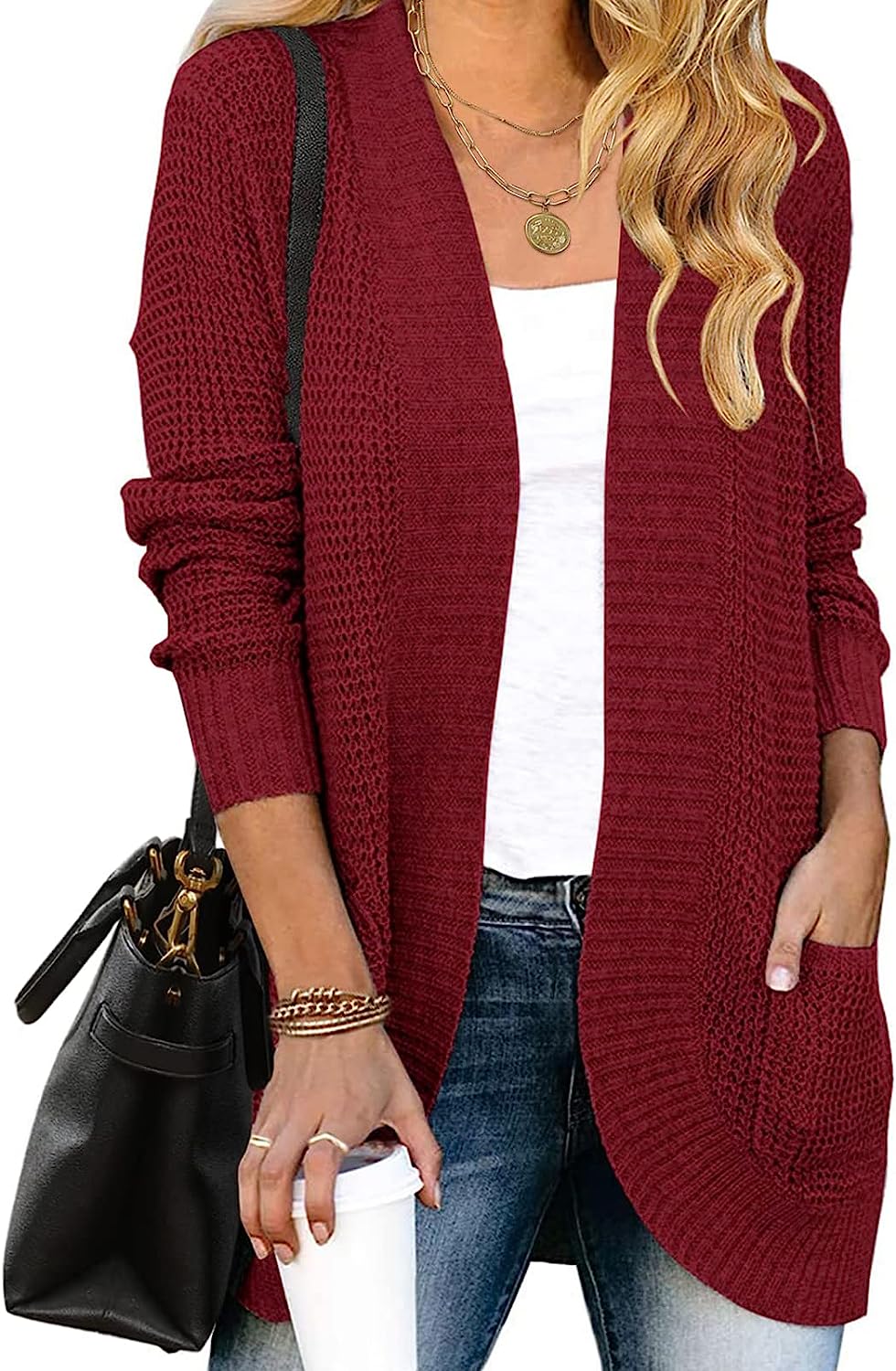 Women's Chunky Knit Sweater Cardigan Outwear CD460