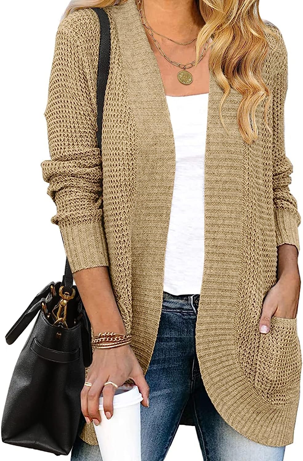 Women's Chunky Knit Sweater Cardigan Outwear CD460