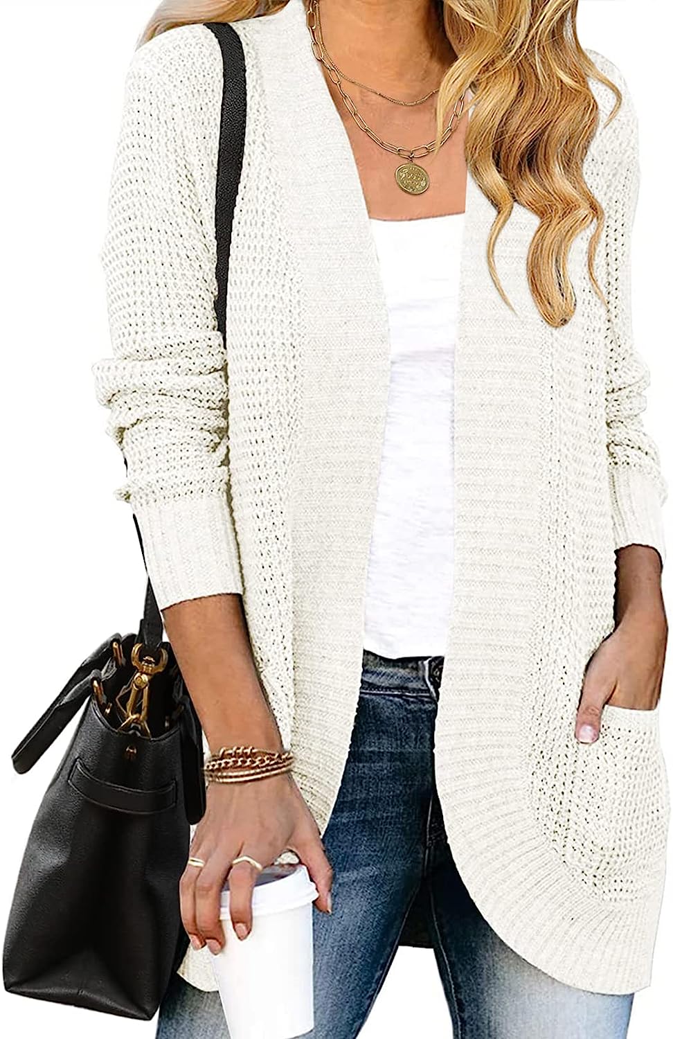 Women's Chunky Knit Sweater Cardigan Outwear CD460