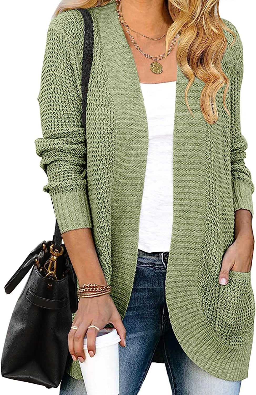 Women's Chunky Knit Sweater Cardigan Outwear CD460