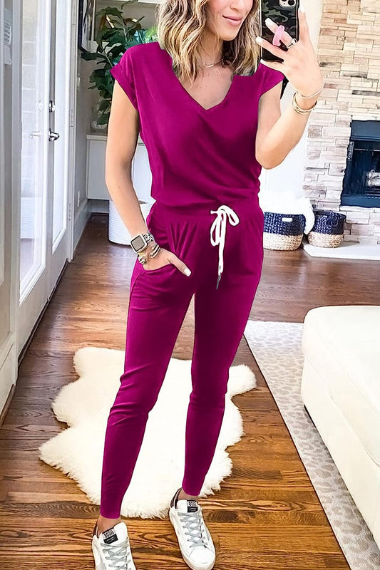 Women's Two Piece Drawstring Outfits Jogger Sets CD474