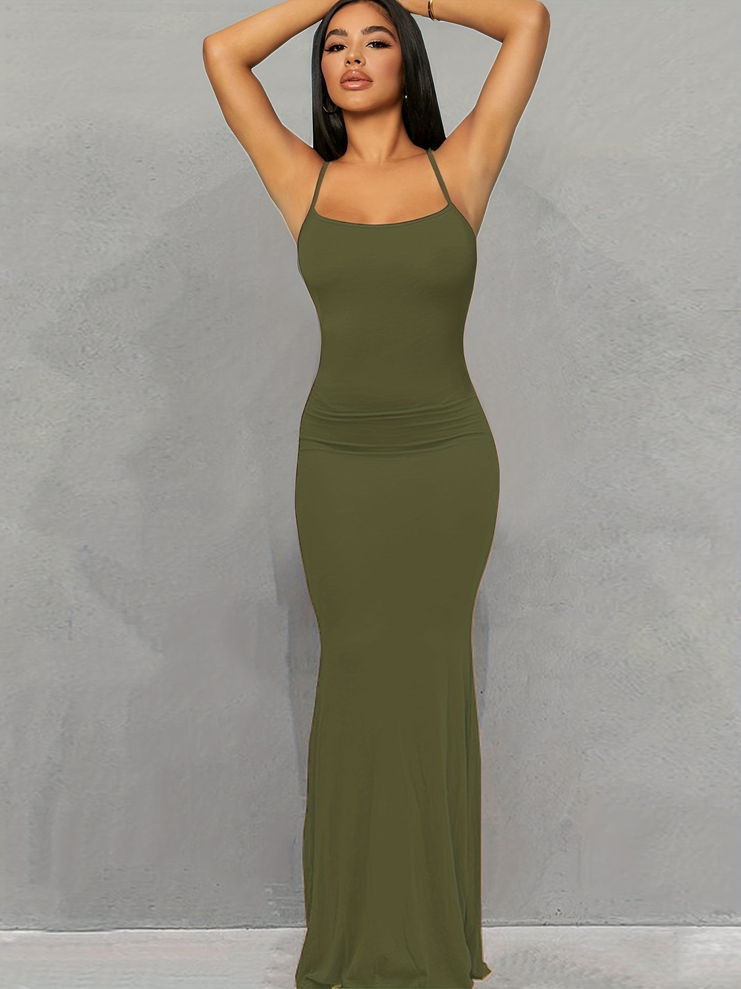 Women's Sexy Backless Bodycon Maxi Dress CD182