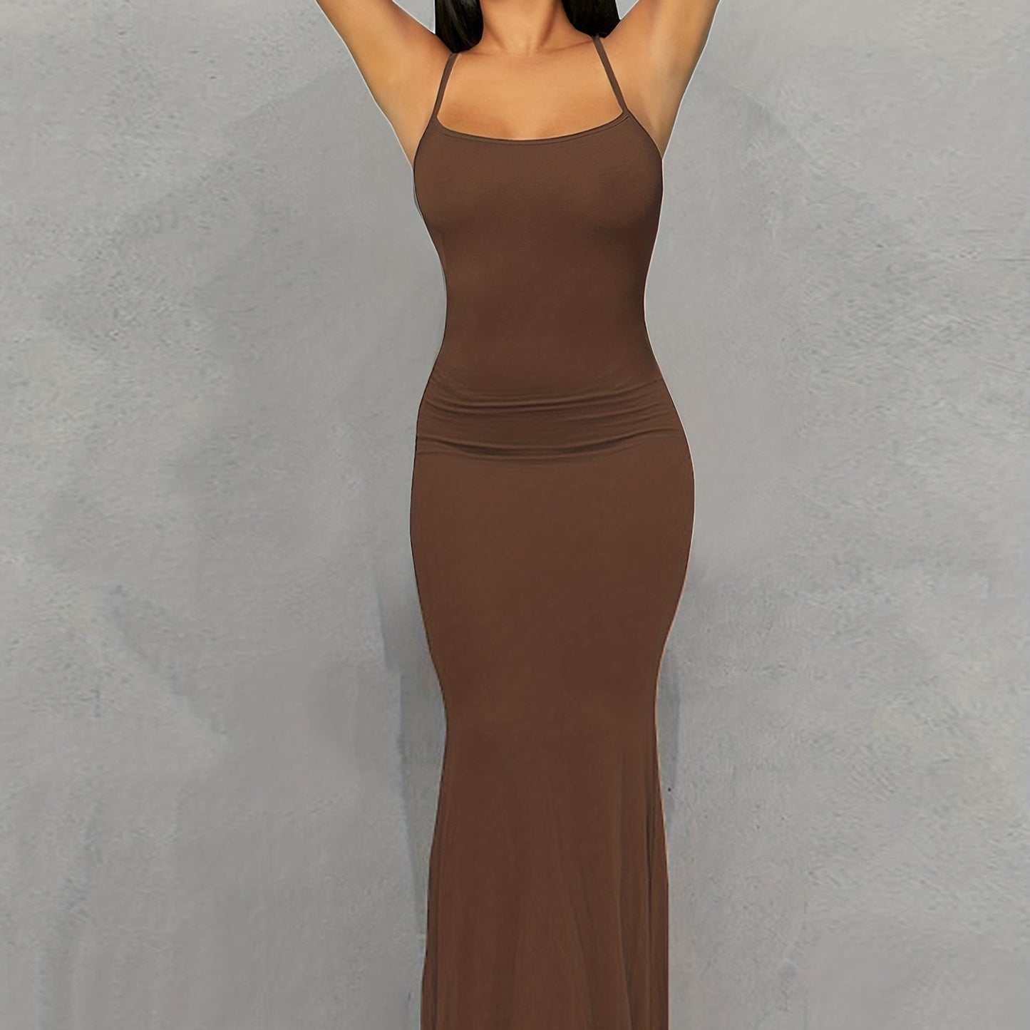 Women's Sexy Backless Bodycon Maxi Dress CD182