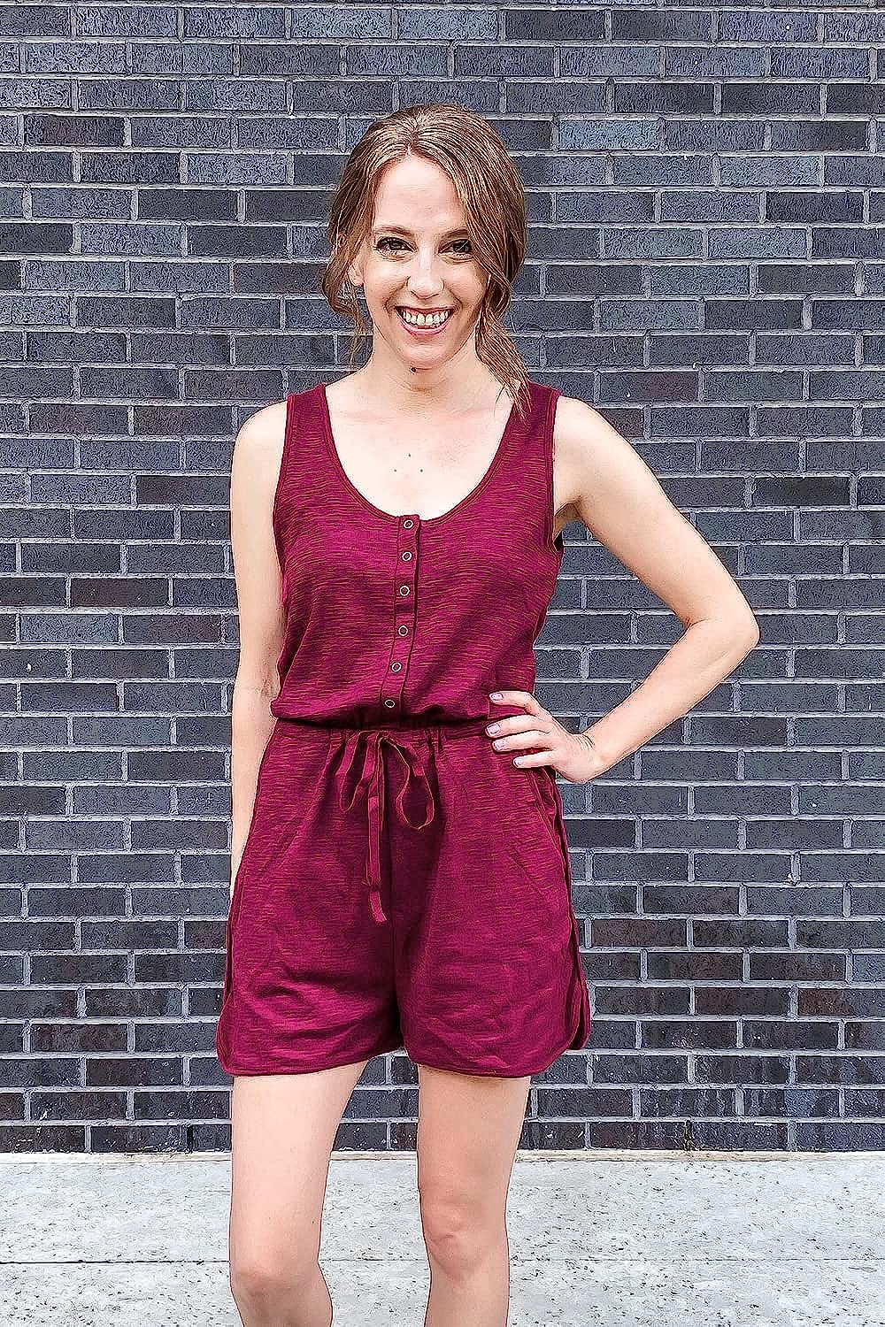 Women's Plain Scoop Neck Sleeveless Rompers Jumpsuit CD491