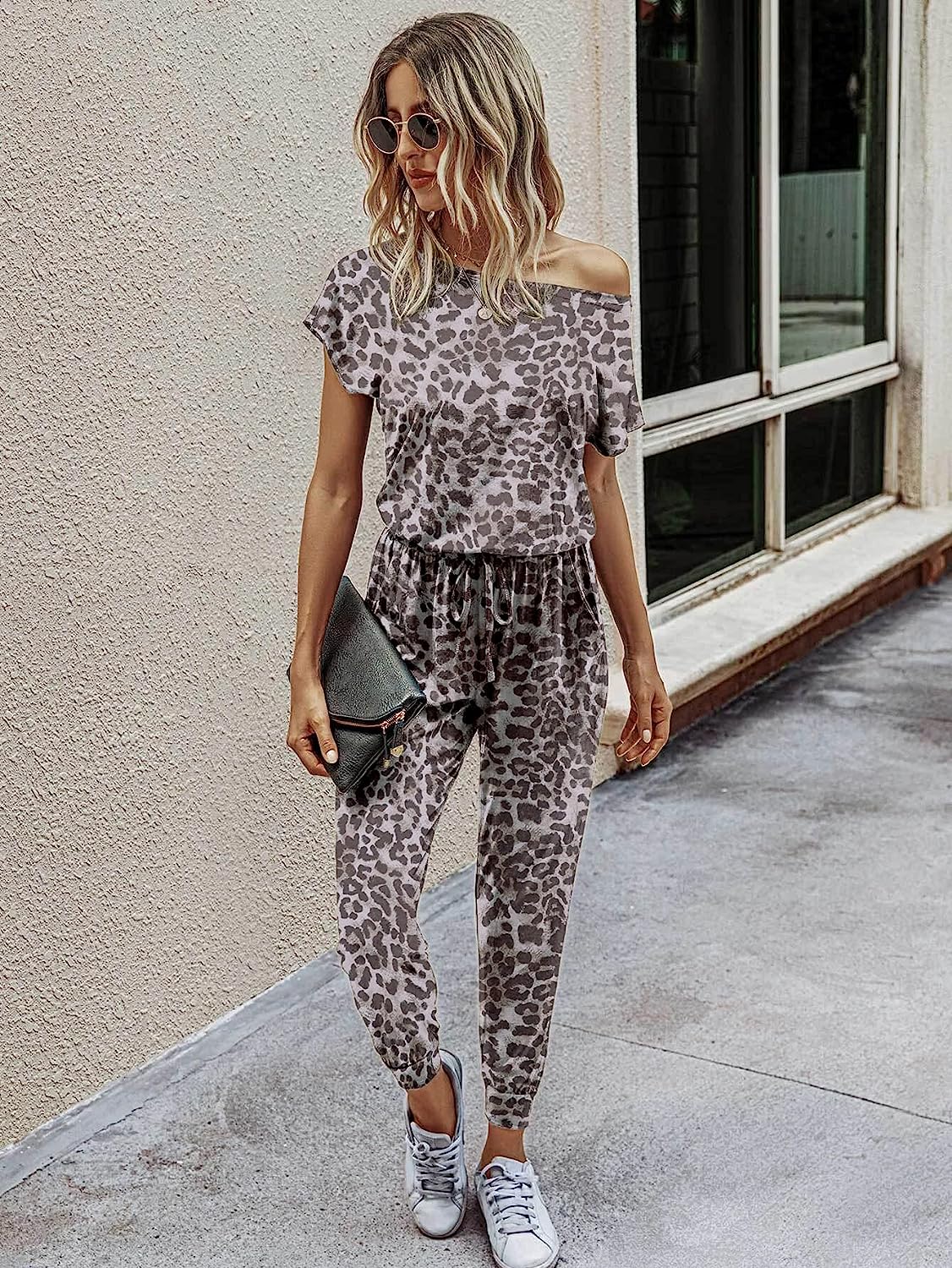 Women's Loose Off Shoulder Elastic Stretchy Jumpsuit CD465