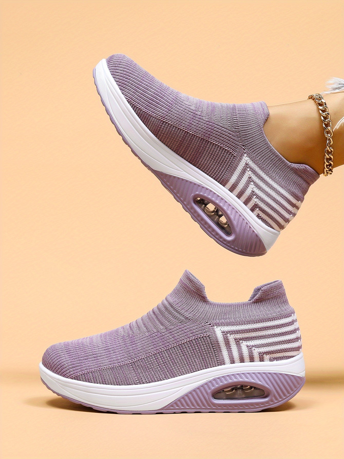 Women's Air Cushion Breathable Low Top Slip On Sneakers CD414