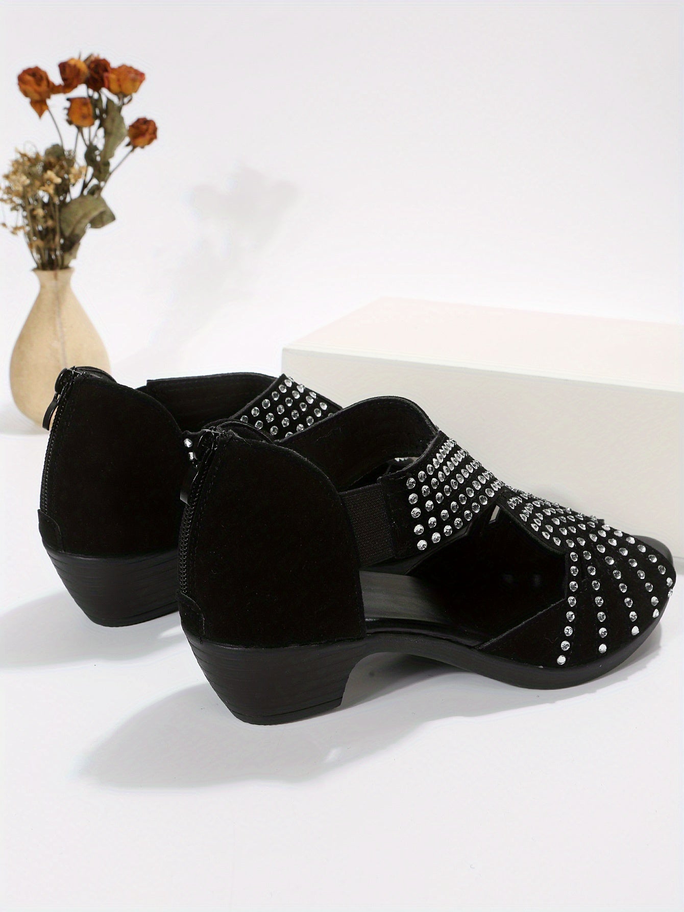 Rhinestone Decor Peep Toe Cross Strap Outdoor Sandals CD432