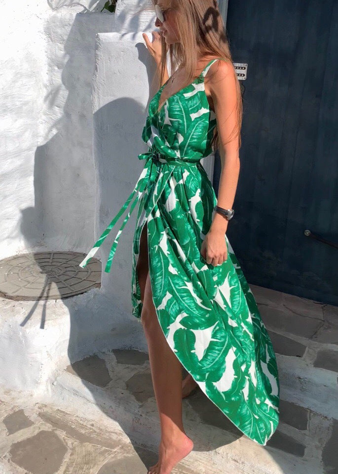 V-neck Sleeveless Irregular Swing Dress CD316