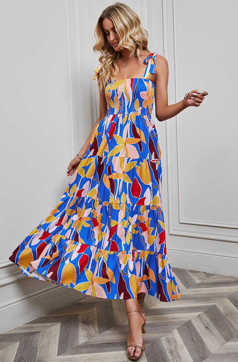 Women's Sexy Printed Strap Dress CD535