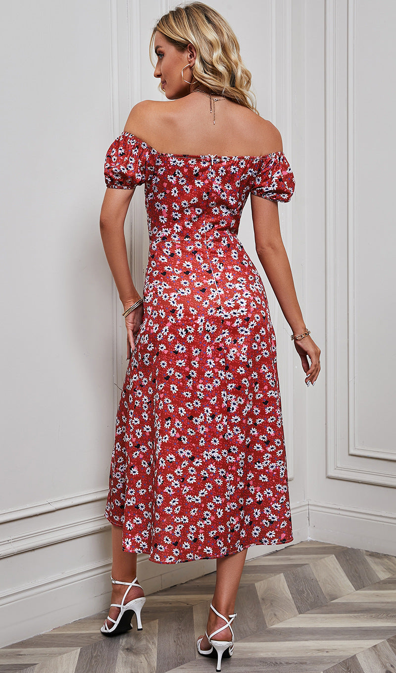 Women's Bandeau Backless Print Dress CD529