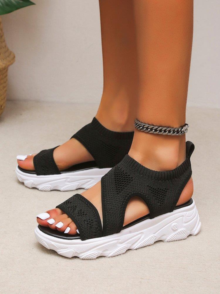 Women's Fish Mouth Thick Bottom Flyknit Casual Sandal CD509