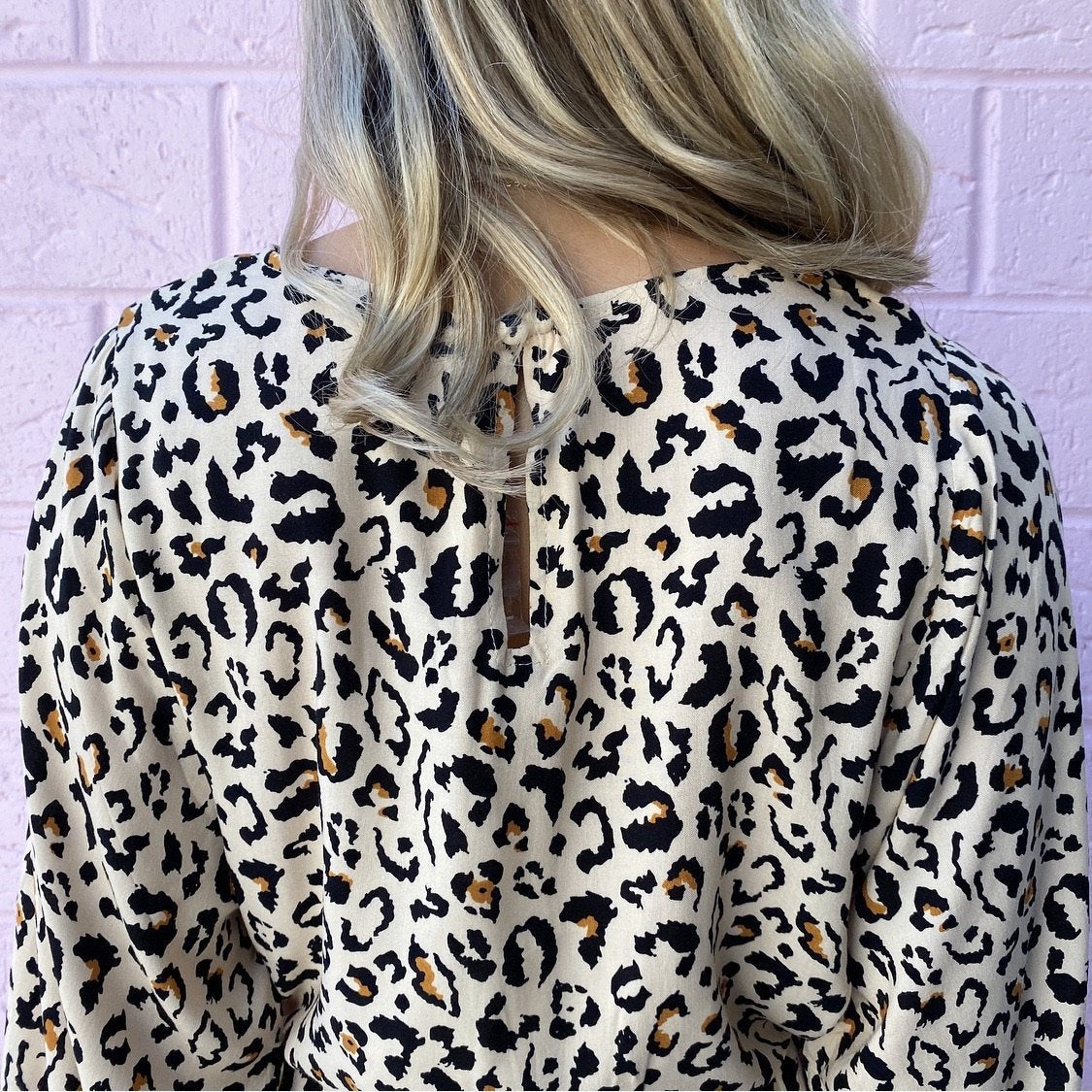 Leopard Print Ruffle Lace Up Dress CD379