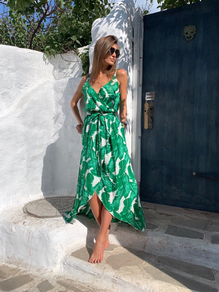 V-neck Sleeveless Irregular Swing Dress CD316