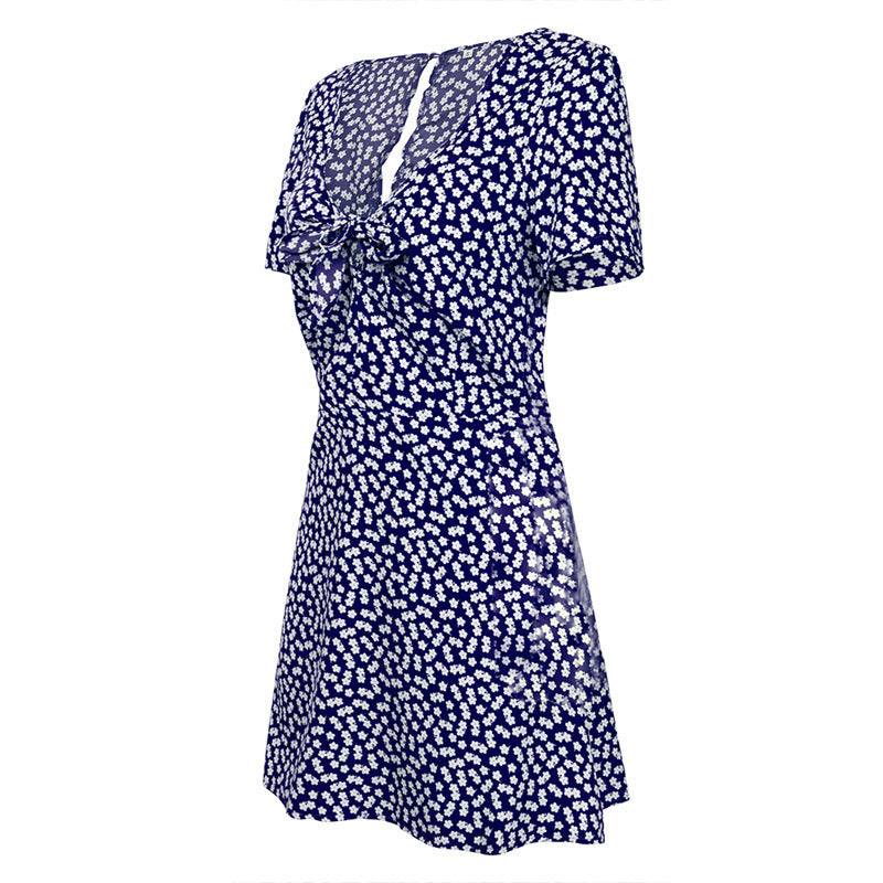 Short Sleeve V-neck Print Sexy Dress CD365