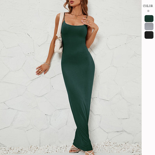 Women's Solid Strap Slim Fit Dress CD591