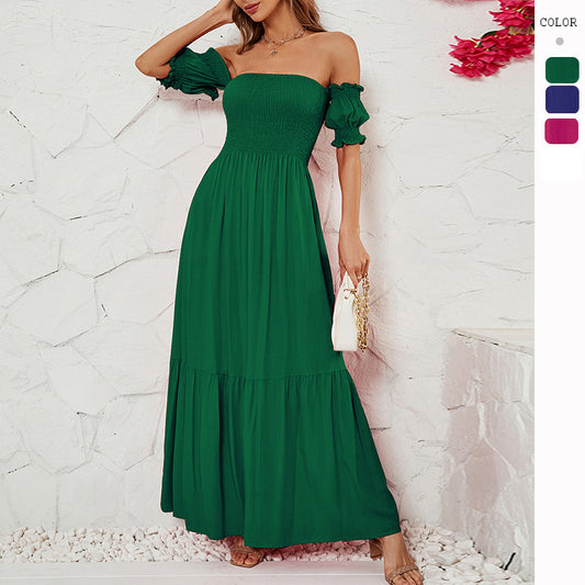 Women's Off Shoulder Short Sleeve Off Back Dress CD588