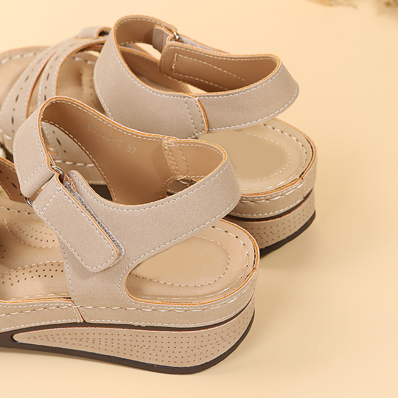 Women's Fishmouth Casual Hook and Loop Sandals CD510