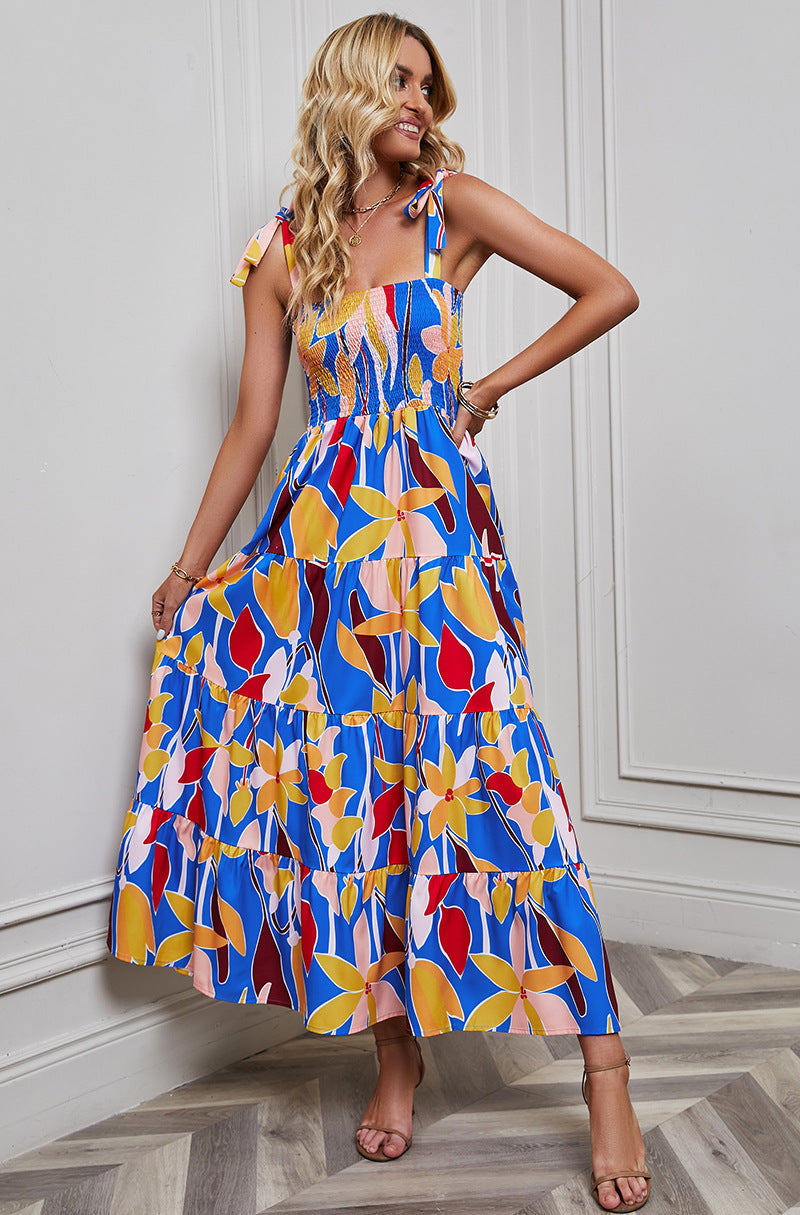 Women's Sexy Printed Strap Dress CD535