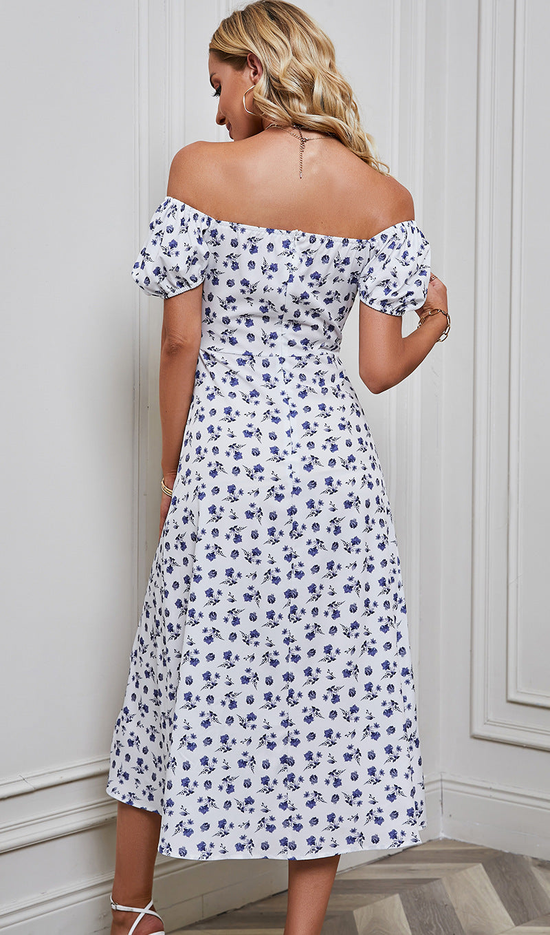 Women's Bandeau Backless Print Dress CD529