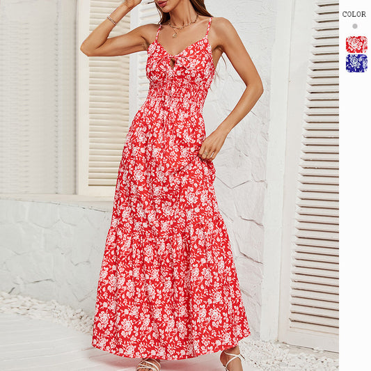 Women's Printed Sexy Suspender Dress CD544