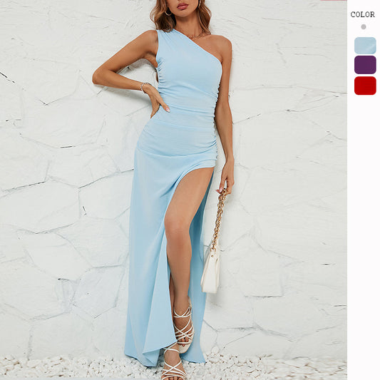 Women's Sexy Slanted Split Dress CD586