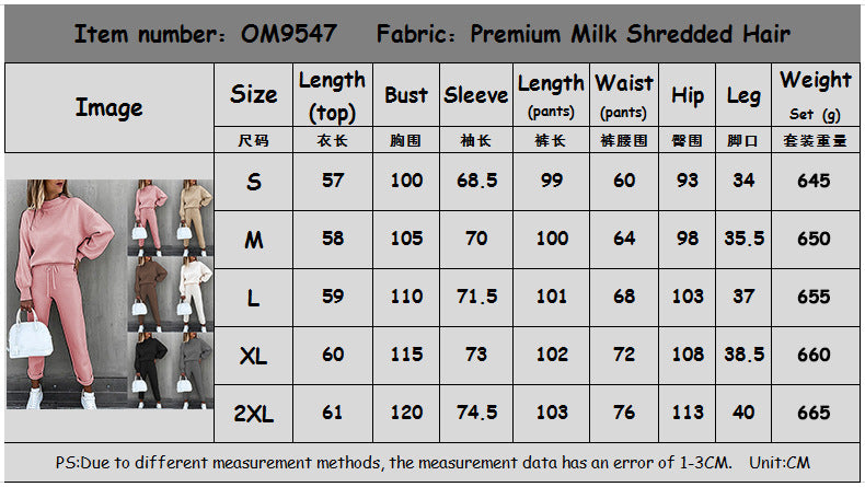 Solid Color High-necked Long-sleeved Leisure Suit CD615