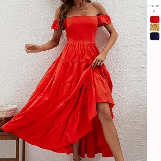 Women's High Waist Off Shoulder Bra Dress CD522