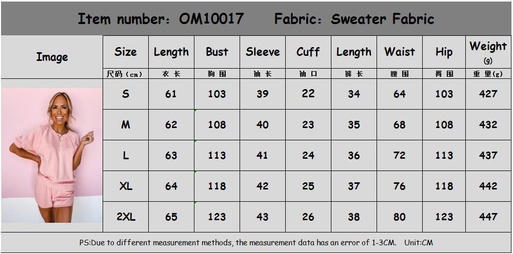 Crewneck Short Sleeve Casual Home Suit Women's CD630
