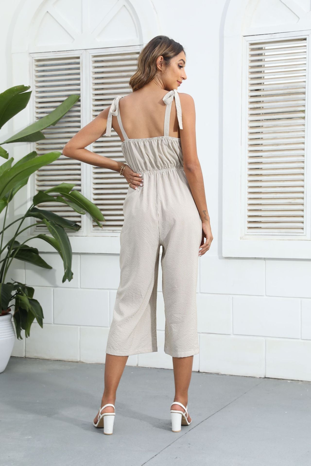 Sexy Sleeveless Strap Jumpsuit Solid CD666