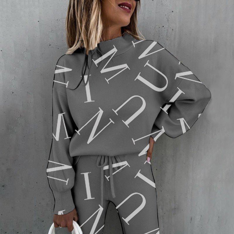 Tie Dye Print Turtleneck Long Sleeve Casual Set CD610