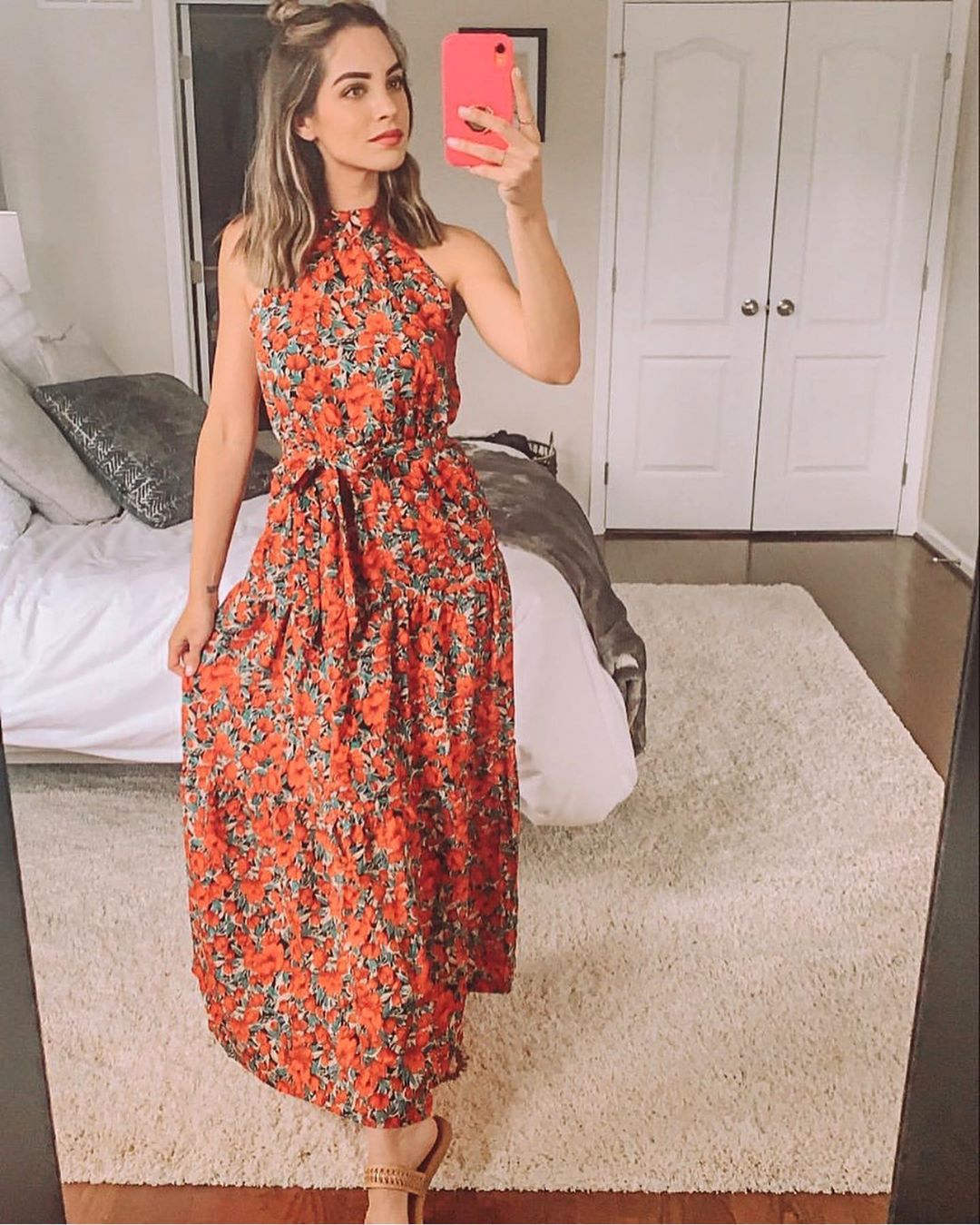 Crewneck Sleeveless High-rise Floral Dress CD336