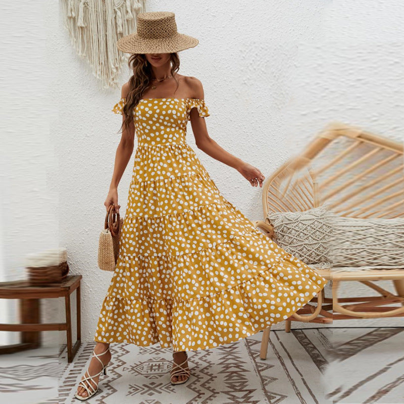 Women's High Waist Off Shoulder Bra Dress CD522