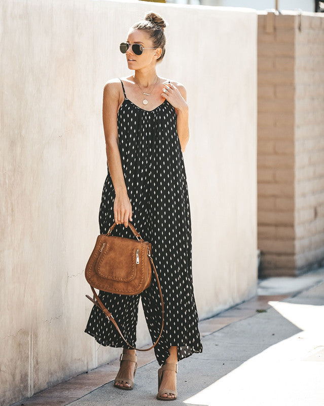 Sling Printed Sexy Halter Jumpsuit CD402