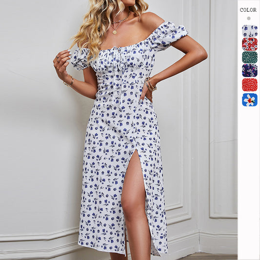 Women's Bandeau Backless Print Dress CD529