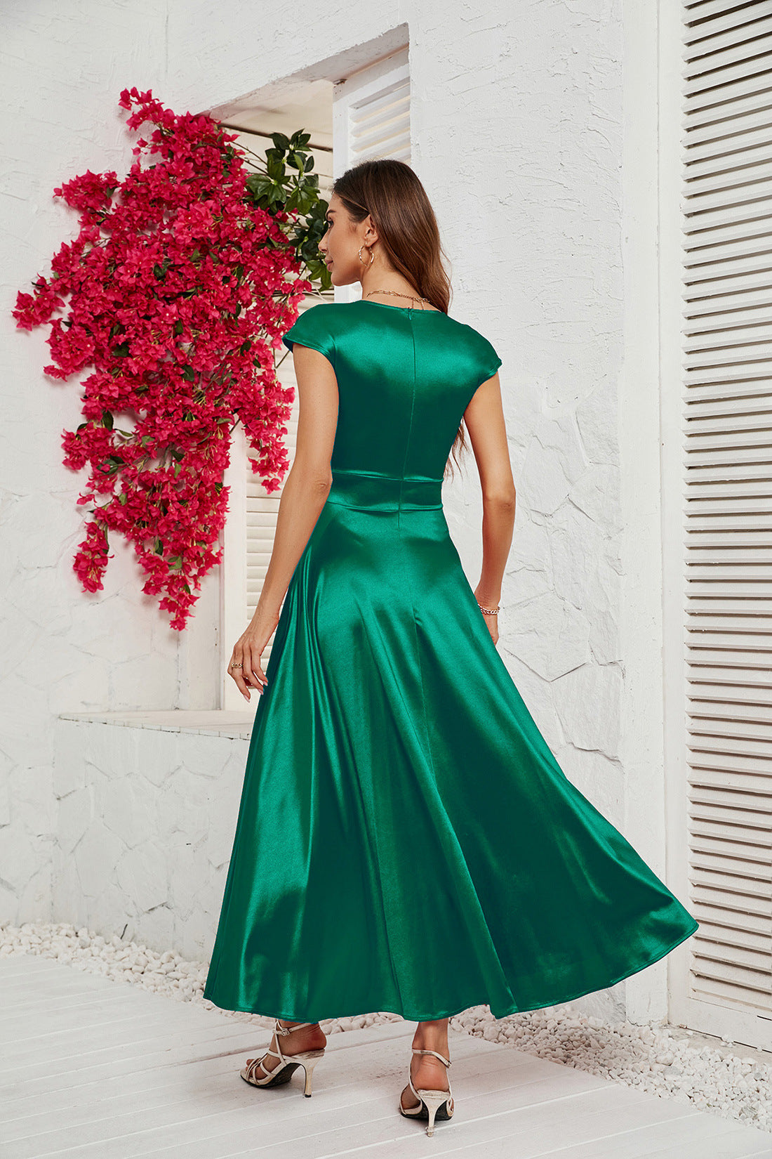 Women's V-neck Big Swing Spicy Girl Dress CD566