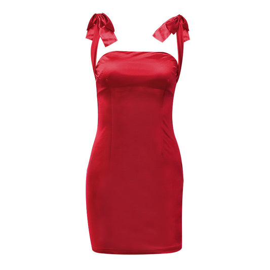 Sexy Strap Open Back One Line Neck Slim Fit Dress CD220