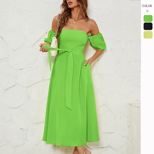 Women's Bust Lace Up Short Sleeve Dress CD583