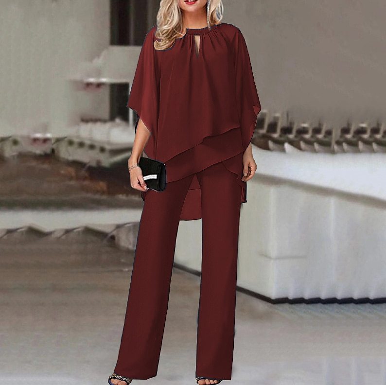 Solid Loose Casual Irregular Set for Women CD595