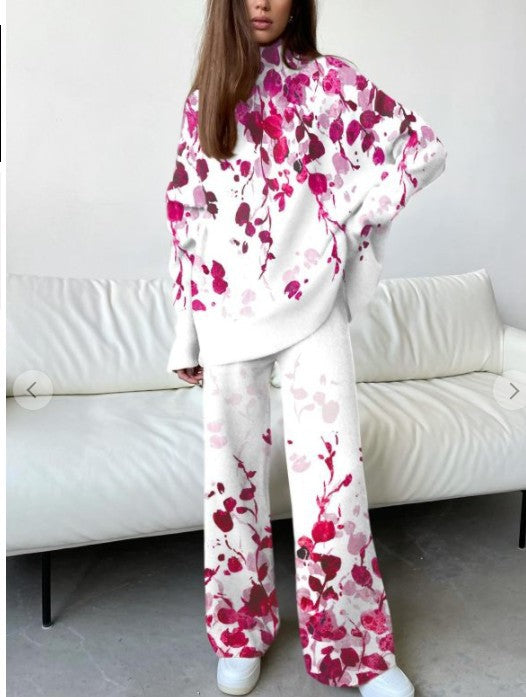 Women's Loose Patterned Indoor Pajamas Pant Sets