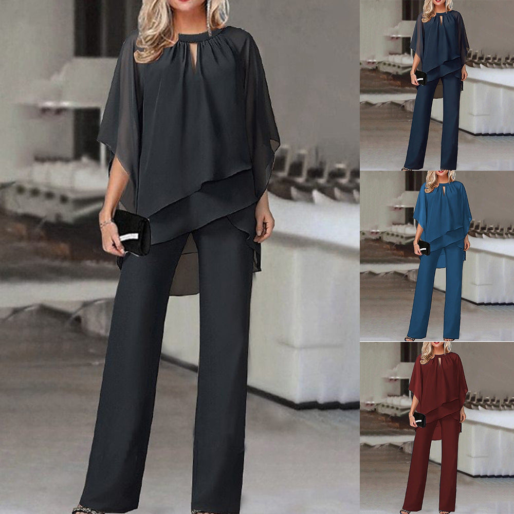 Solid Loose Casual Irregular Set for Women CD595