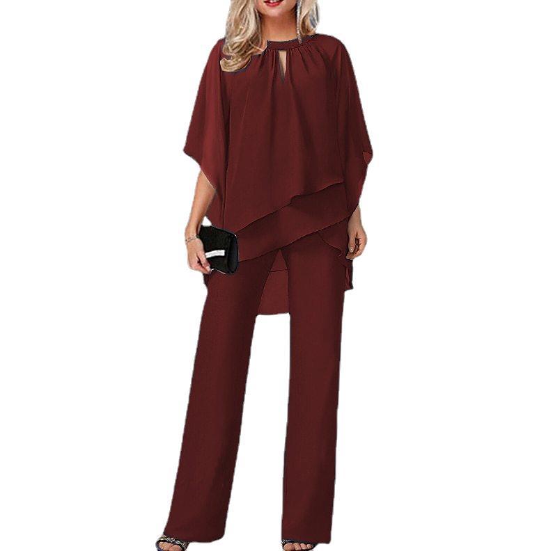 Solid Loose Casual Irregular Set for Women CD595