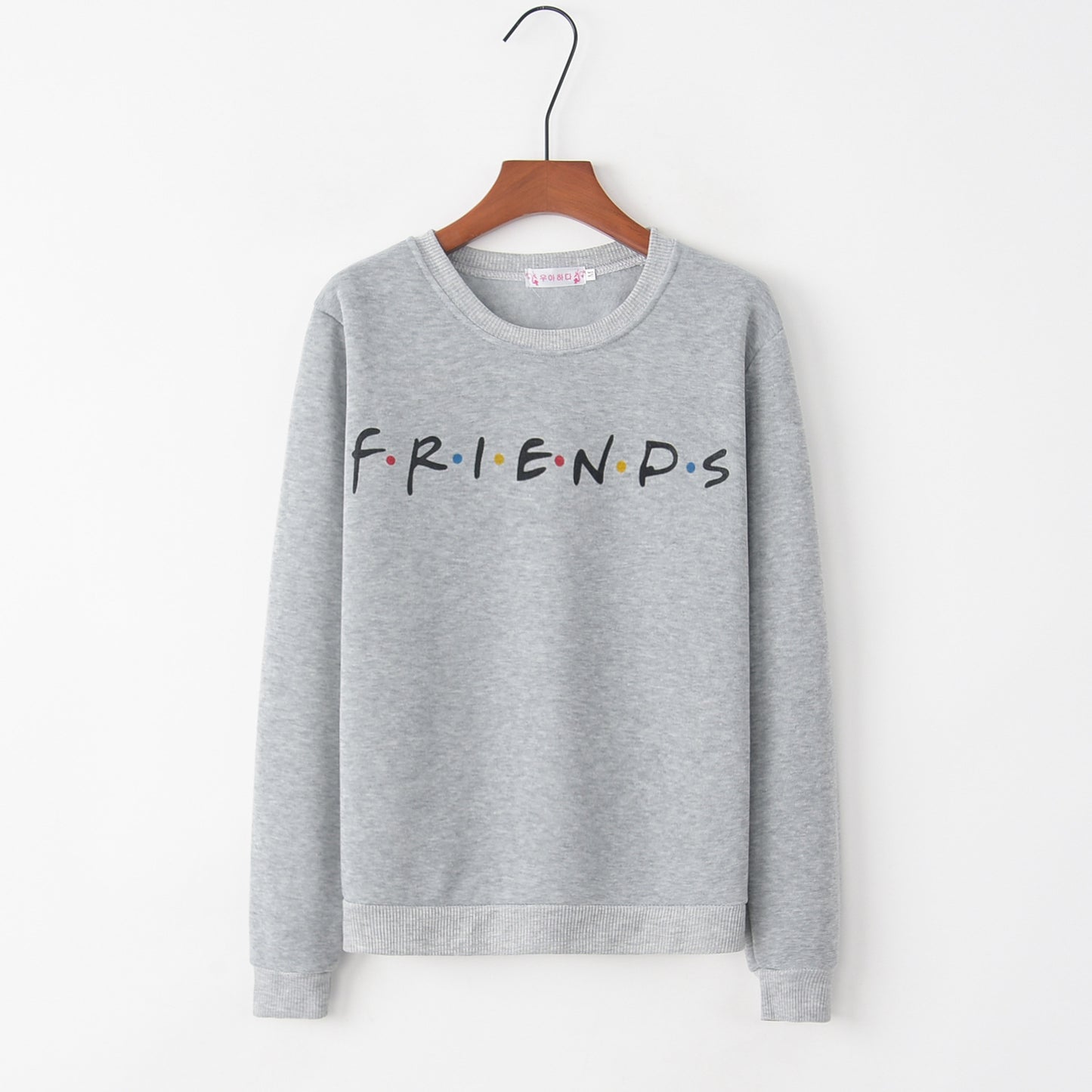 Friends Letter Printed Round Neck Long Sleeved Sweater CD366