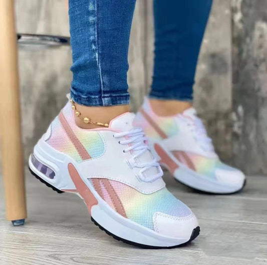 Women's Thick Sole Mesh Colored Sports Sneaker CD507