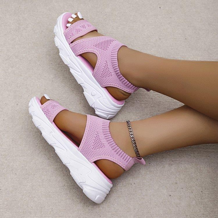 Women's Fish Mouth Thick Bottom Flyknit Casual Sandal CD509